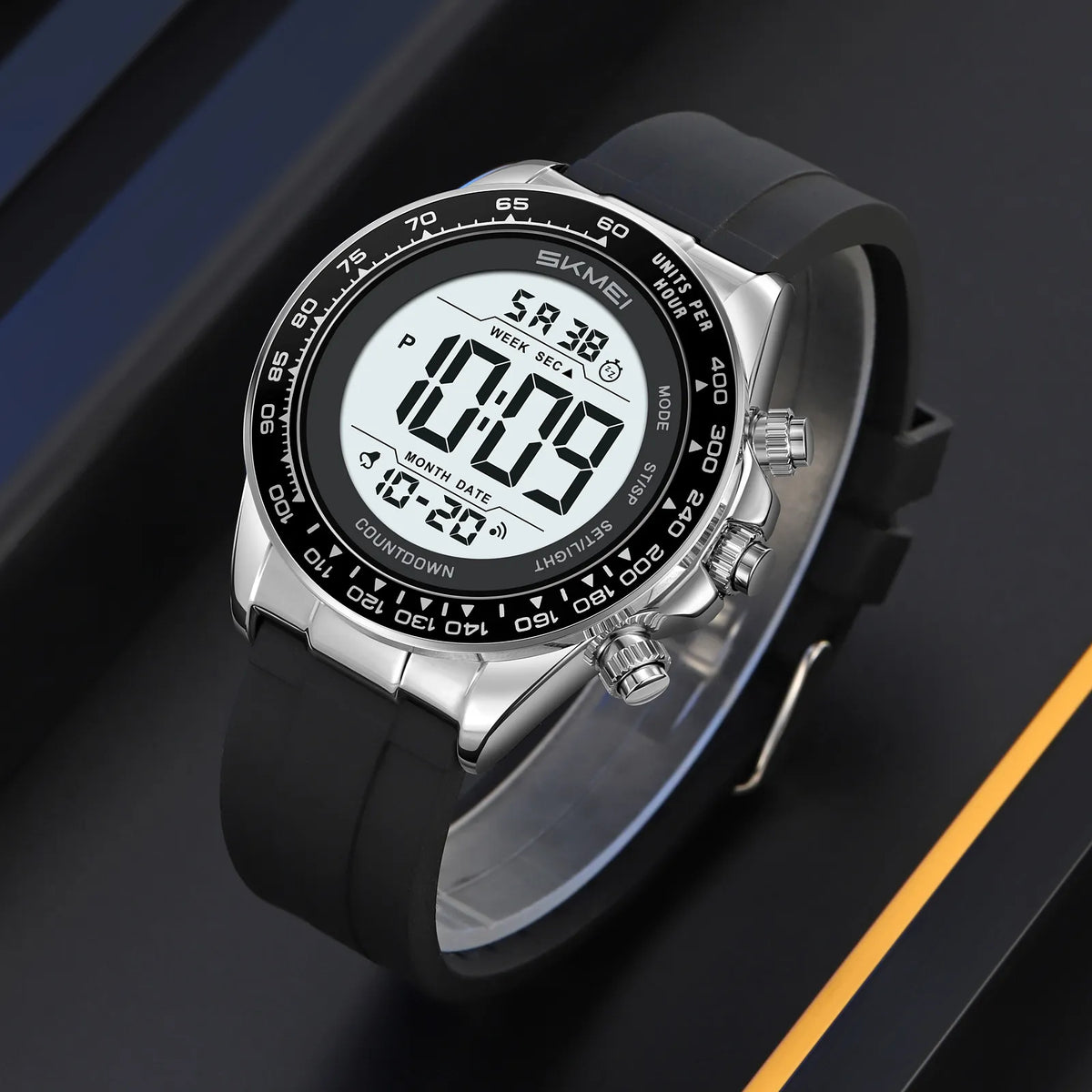 SKMEI 2592 Men's Digital Sports Watch - Silver