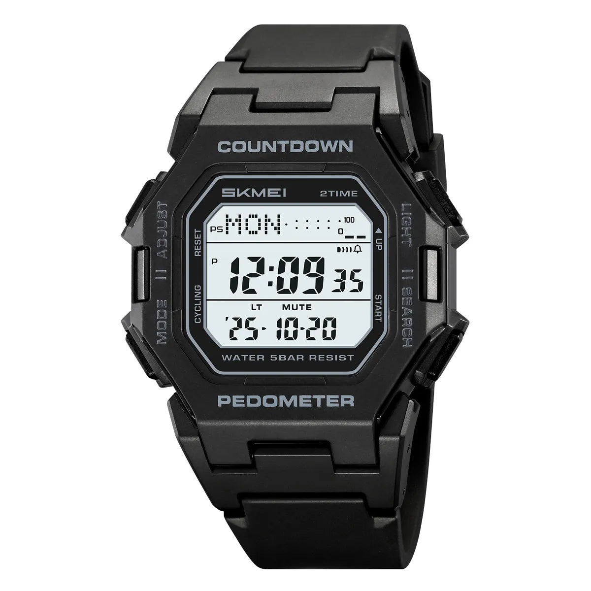 SKMEI 2596 Digital Pedometer Sports Watch - Black