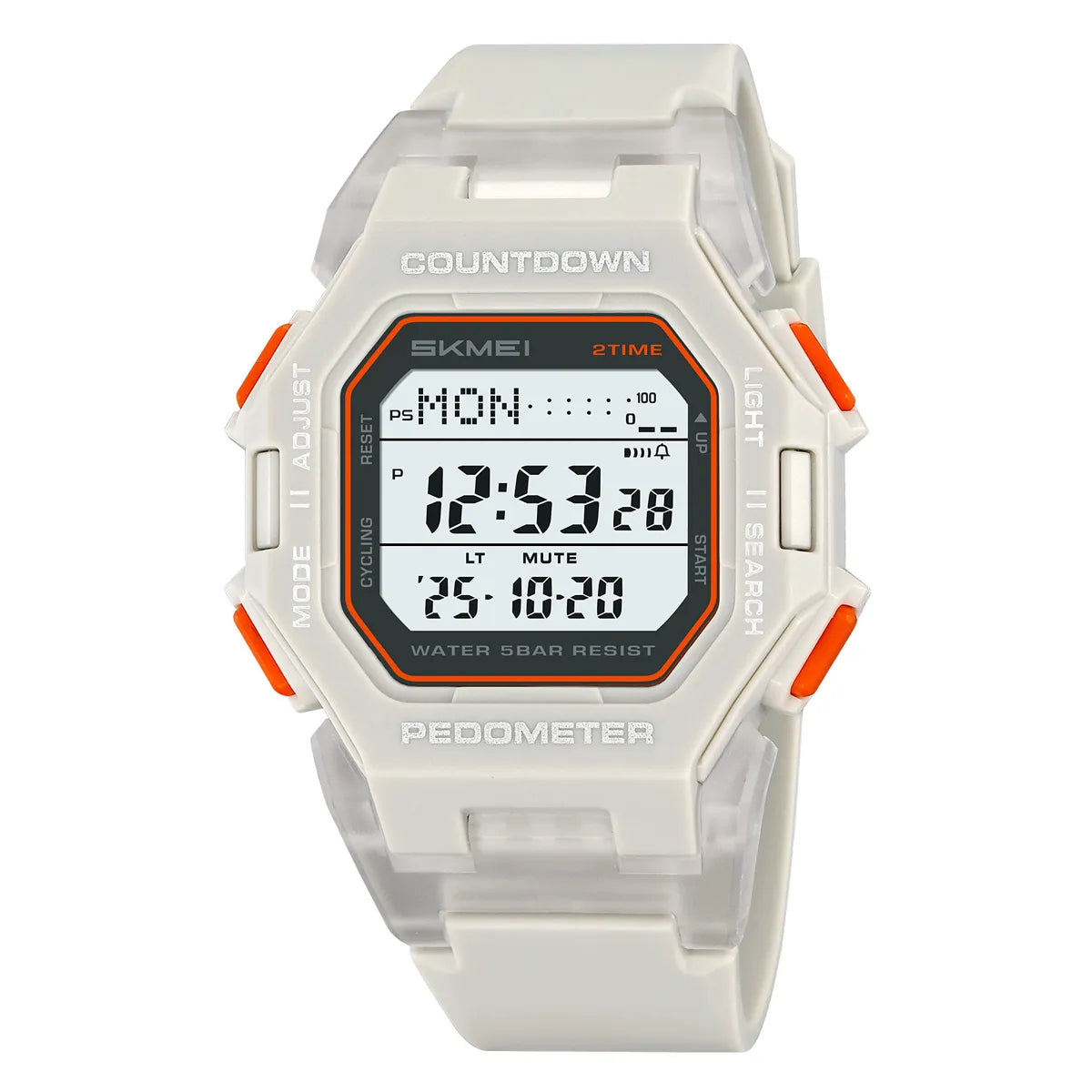 SKMEI 2596 Digital Pedometer Sports Watch - Grey