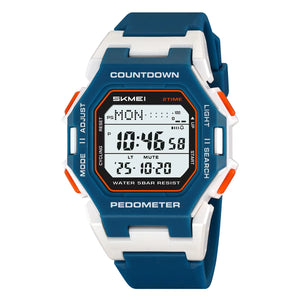 SKMEI 2596 Digital Pedometer Sports Watch - Blue