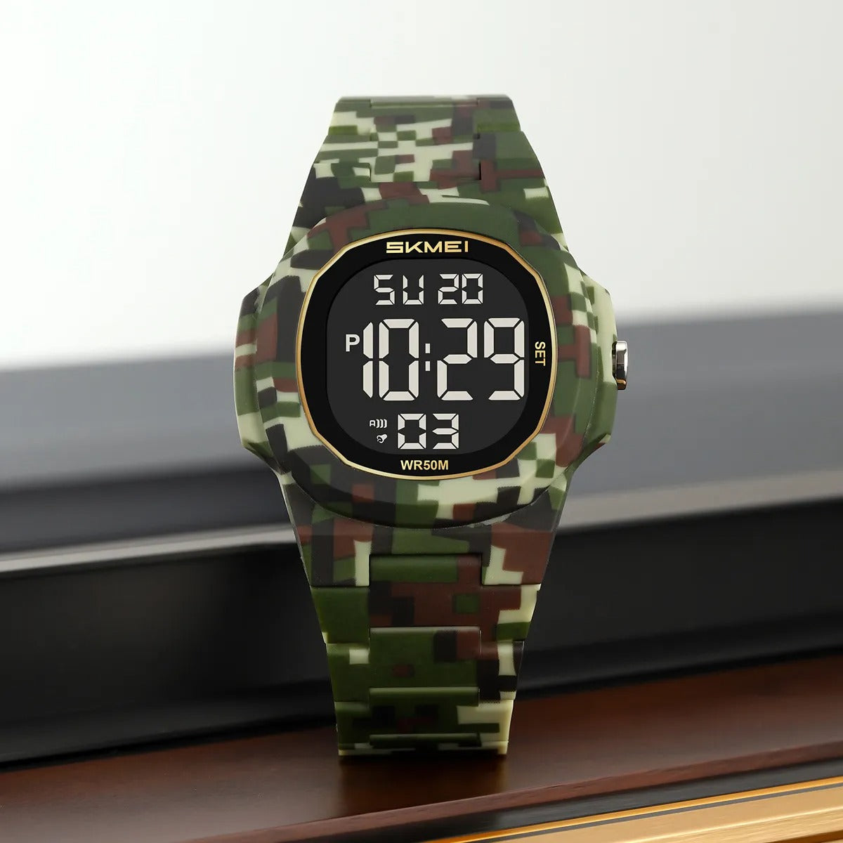 SKMEI 2428 Digital Casual Sports Watch - armygreen/camo image 1