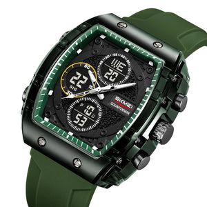 SKMEI 2602 Dual Display Sports Watch - ArmyGreen