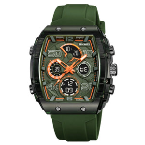 SKMEI 2603 Premium Multi-Time Digital Sports Watch - ArmyGreen