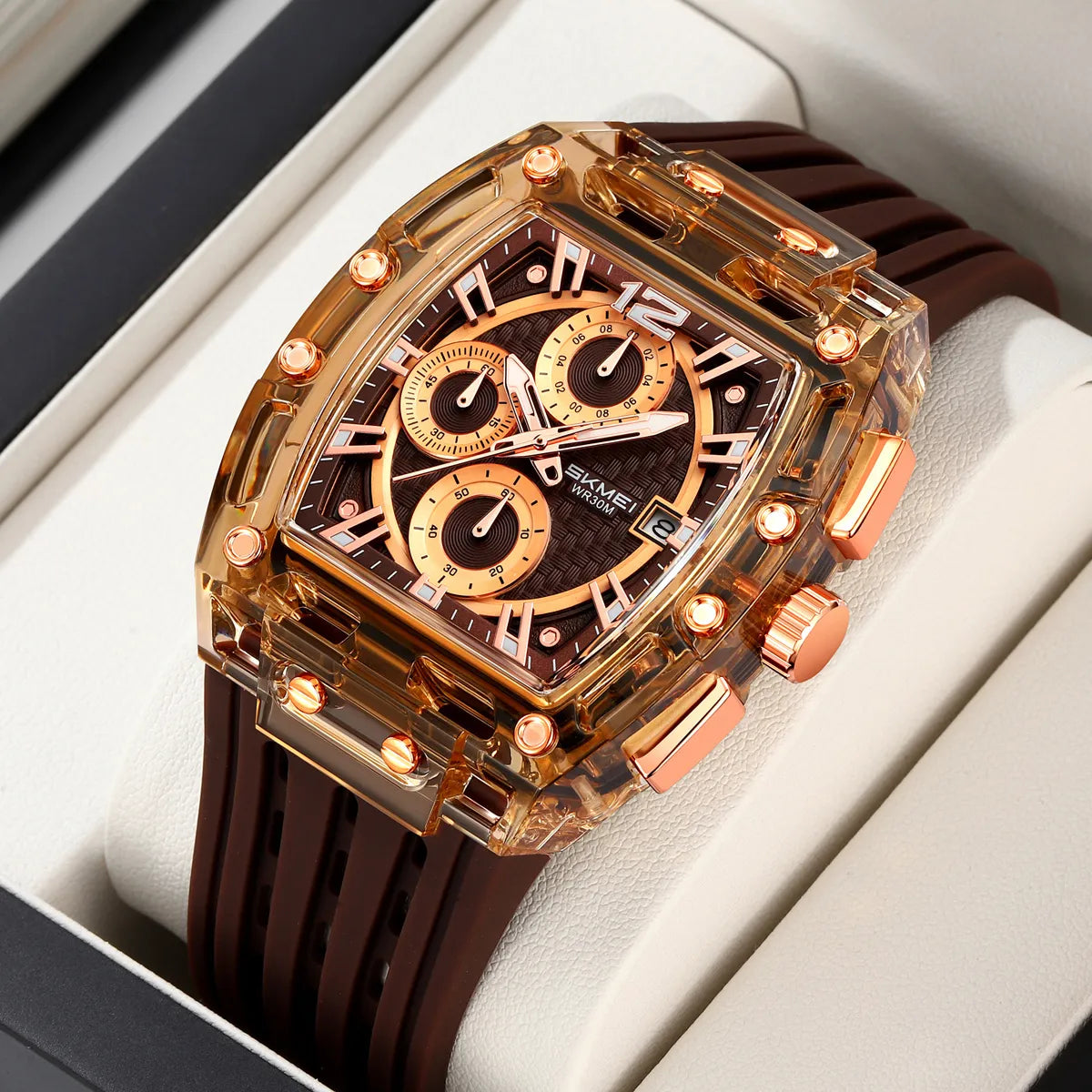 SKMEI 2606 Sport Chronograph Watch - Brown