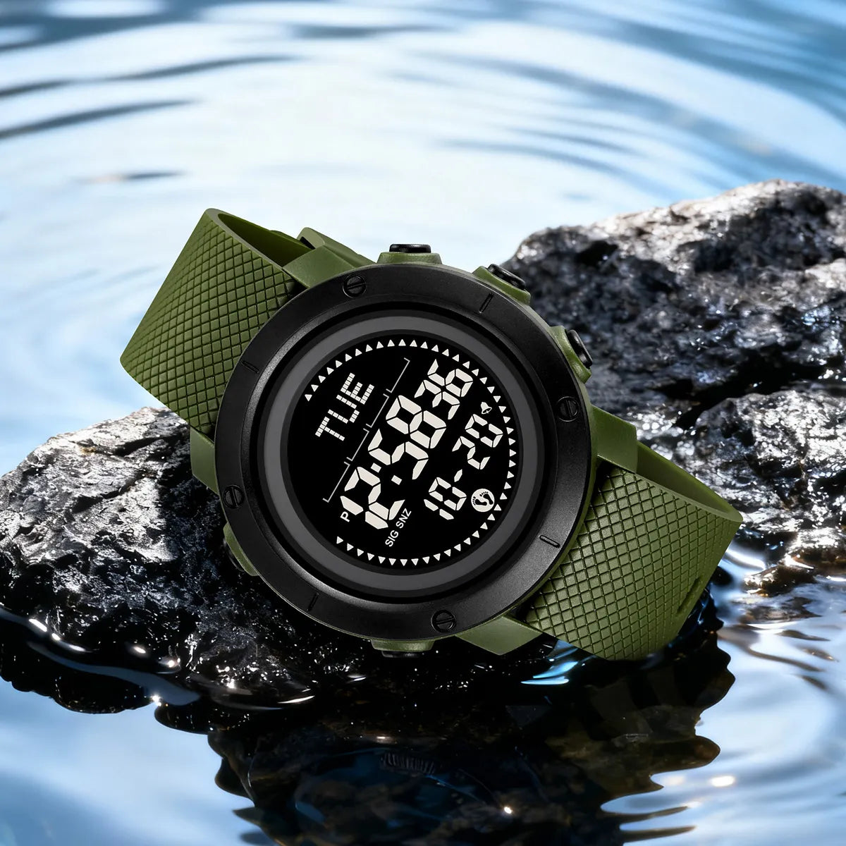 SKMEI 2620 Digital Outdoor Sports Watch - ArmyGreen/TPU