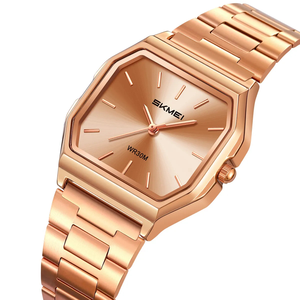 SKMEI 2638 Classic Stainless Steel Watch - RoseGold