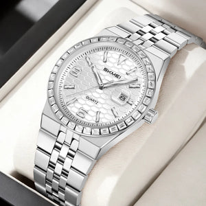 SKMEI 2655 Luxury Quartz Watch - Silver/Silver