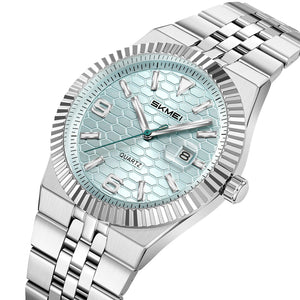SKMEI 2656 Premium Stainless Steel Watch - Silver/Blue