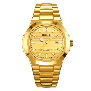 SKMEI 2660 Men's Quartz Stainless Steel Watch - Gold/Gold