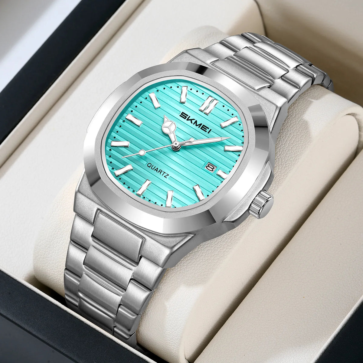 SKMEI 2660 Men's Quartz Stainless Steel Watch - Silver/LightBlue