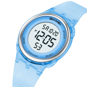 SKMEI 2661 Lightweight Digital Sports Watch - Blue/Tranparent