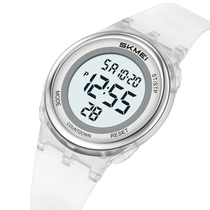 SKMEI 2661 Lightweight Digital Sports Watch - White/Tranparent