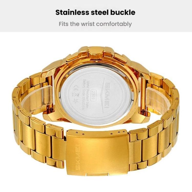 SKMEI - 2399 - Analog Multifunction Watch for Men with Stopwatch - gold image 2