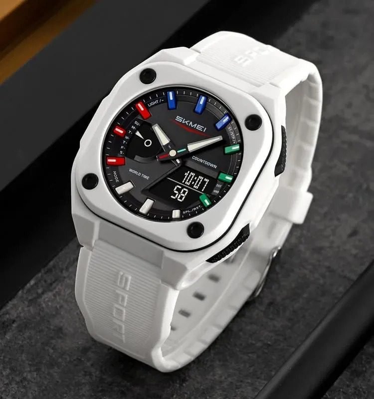 Skmei - 2328 - World Master Dual Display Watch - White image 0