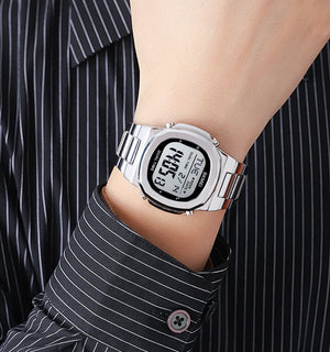 SKMEI 2004 Digital Chronograph Countdown Timer Watch - silver/white image 2