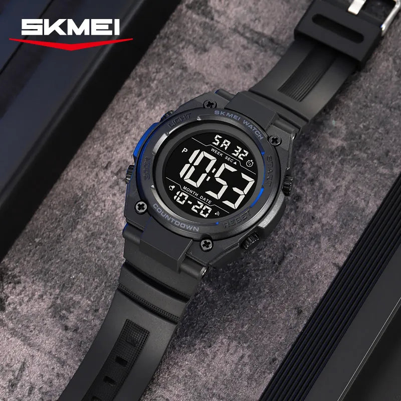SKMEI 2713 Men's Digital Sports Watch - Black/Black
