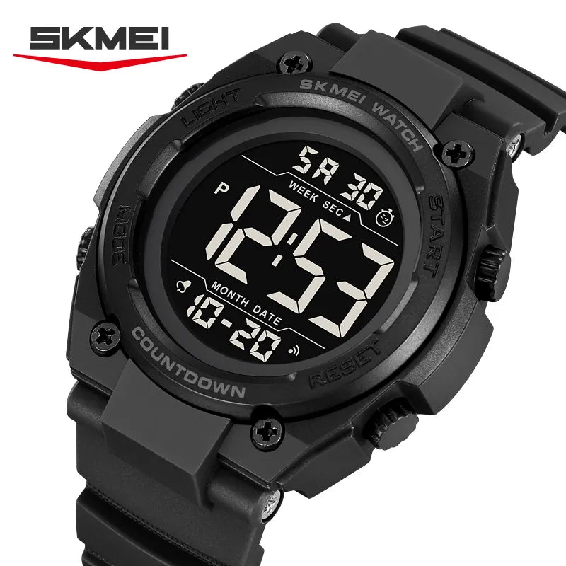 SKMEI 2713 Men's Digital Sports Watch - Black/Black