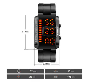 Skmei - 1179 - Digital Stainless Steel Watch - Black image 6