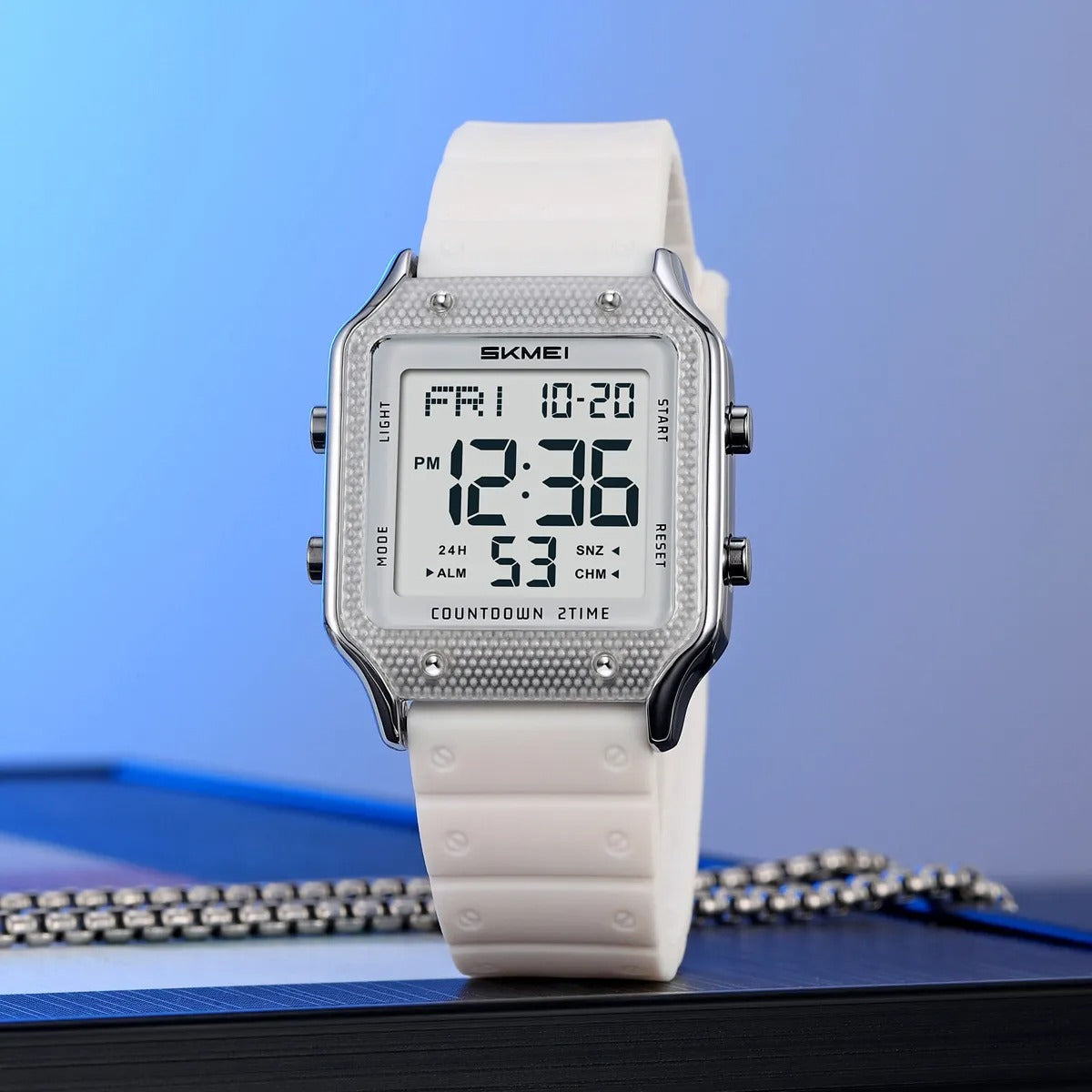 Skmei - 2526 - Women Digital Watch Original Silicone Strap - silver/white image 0