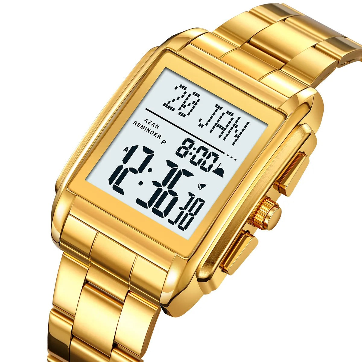 SKMEI - 2405 - Qibla Azan Time Reminder Prayer Watch - gold image 1