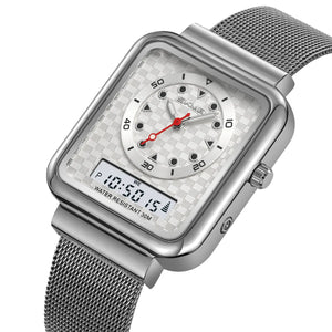 SKMEI - 2466 - Dual Display Time Quartz Watch - Silver image 0