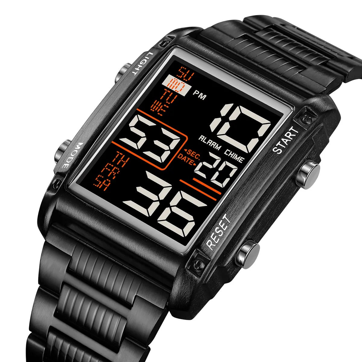 SKMEI - 2206 - Digital Movement Multifunction Stainless Steel Watch - Black/Black image 1