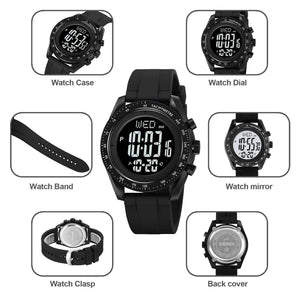Skmei - 2045- Digital Multifunctional Luminous Waterproof - black/black image 4