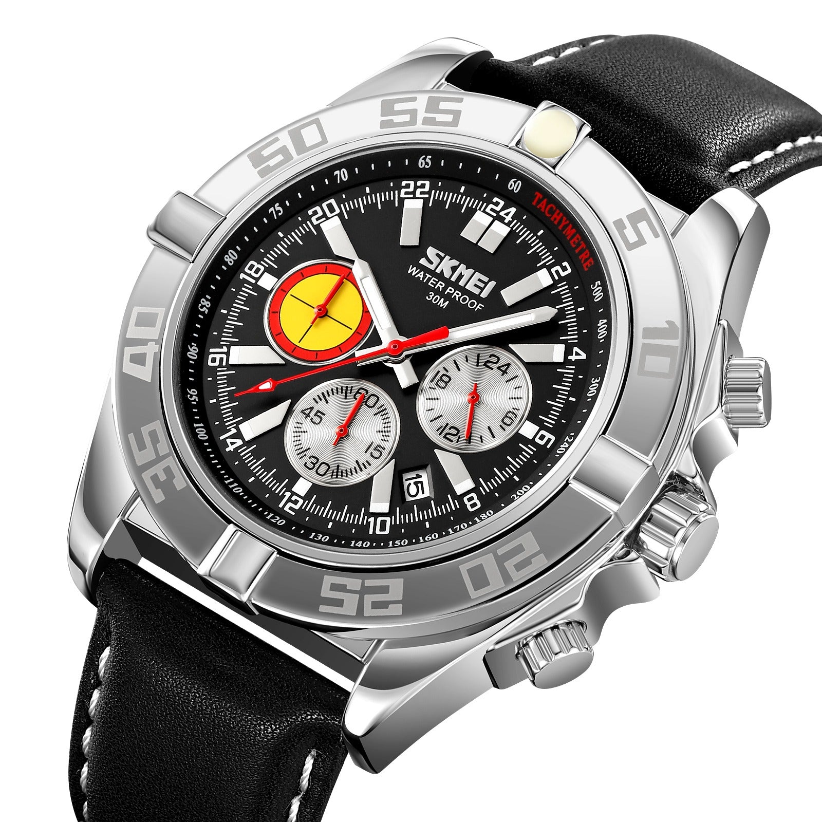 SKMEI - 9322 - Male Wristwatch Business Sport Chronograph - Silver/Black image 0