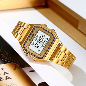 SKMEI - 2194 - Qibla Azan Time Reminder Prayer Watch - gold image 2
