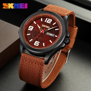 SKMEI - 9315 - Casual Nylon Strap Men’s Watch - brown image 2
