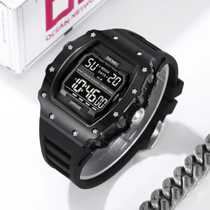 SKMEI 2296 Digital Sports Countdown Timer Watch - bright/black/black image 2