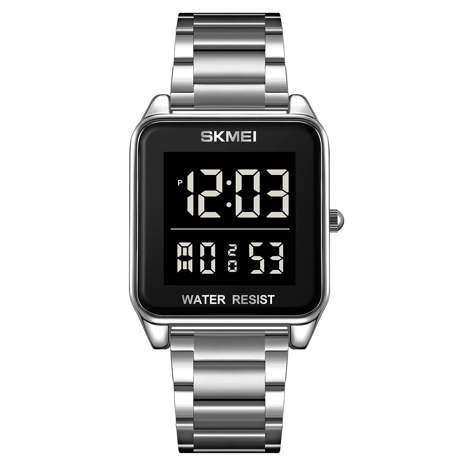 SKMEI 2154 Rectangle Digital Sports Wristwatch - silver/black image 0
