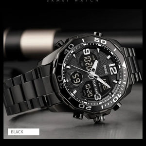 Skmei - 1649 - Rotatable Ring Quartz MultiFunctional Watch - Black image 2