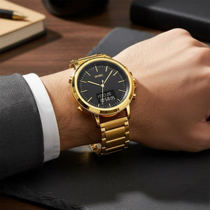 Skmei - 1652 (Chain) - Multifunctional Waterproof - Gold/Black-Steel image 2