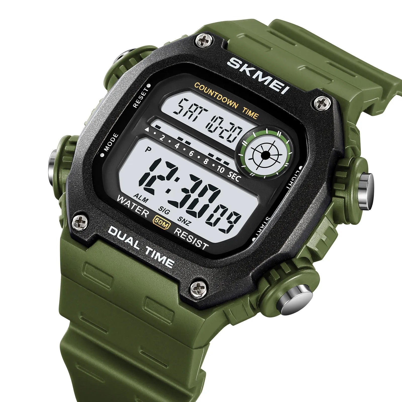 Skmei - 2126 - Luminous 50m Waterproof Mutifunctional - ArmyGreen image 1