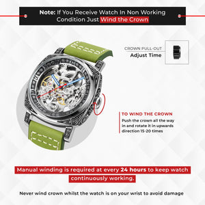 SKMEI - 9271 - Premium Automatic Skeleton Watch - green image 1