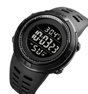 SKMEI - 1681 - Digital Temperature Watch - Black/Black image 0