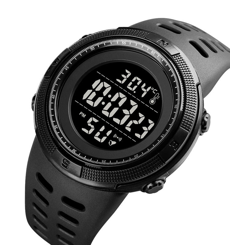 SKMEI - 1681 - Digital Temperature Watch - Black/Black image 0