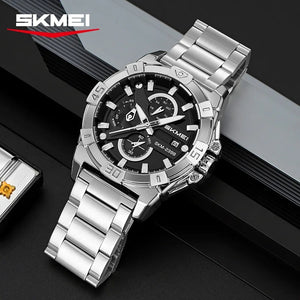 SKMEI - 2399 - Analog Multifunction Watch for Men with Stopwatch - silver image 2