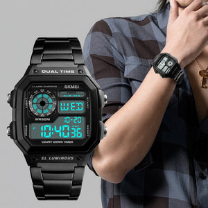 Skmei - 1335 - Digital Sports Countdown Waterproof Watch - Black image 2