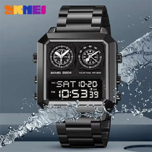 Skmei - 2204 - Digital Luminous 4 Time Square - Black image 2