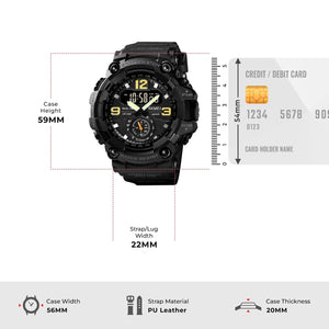 Skmei - 1637 - Warrior Dual Display Watch - Black image 4