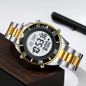 SKMEI - 2141 - Qibla Azan Time Reminder Prayer Watch - silver/gold image 4