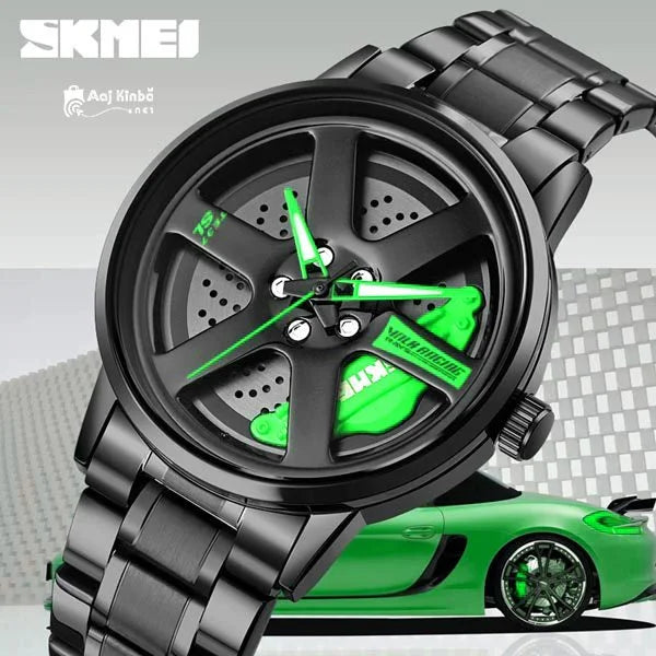 Skmei - 1787 - Rotating Wheel Rim - Green image 1