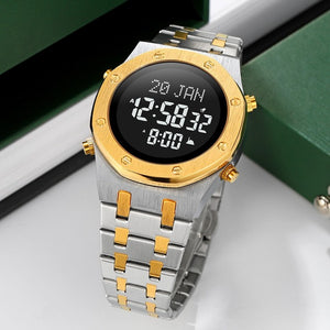 SKMEI - 2043 - Qibla Azan Time Reminder Prayer Watch - silver/gold-black image 2