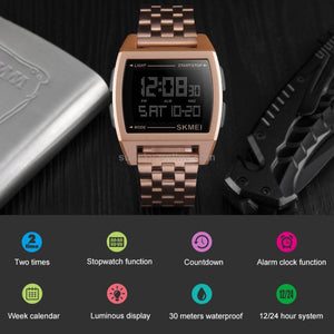 SKMEI - 1368 - Digital Electronic Male Clock Military Sports Watch - rose gold image 4