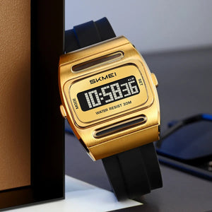 SKMEI 2563 Solar Powered Digital Watch - gold image 4