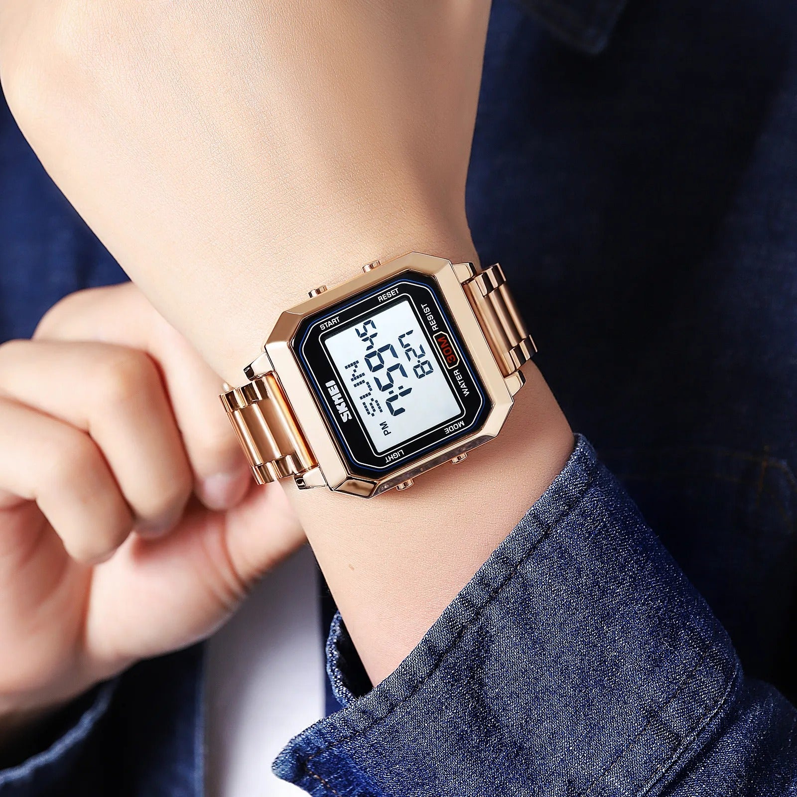 Skmei – 2149 – Metal Digital Watch – Rose Gold image 2