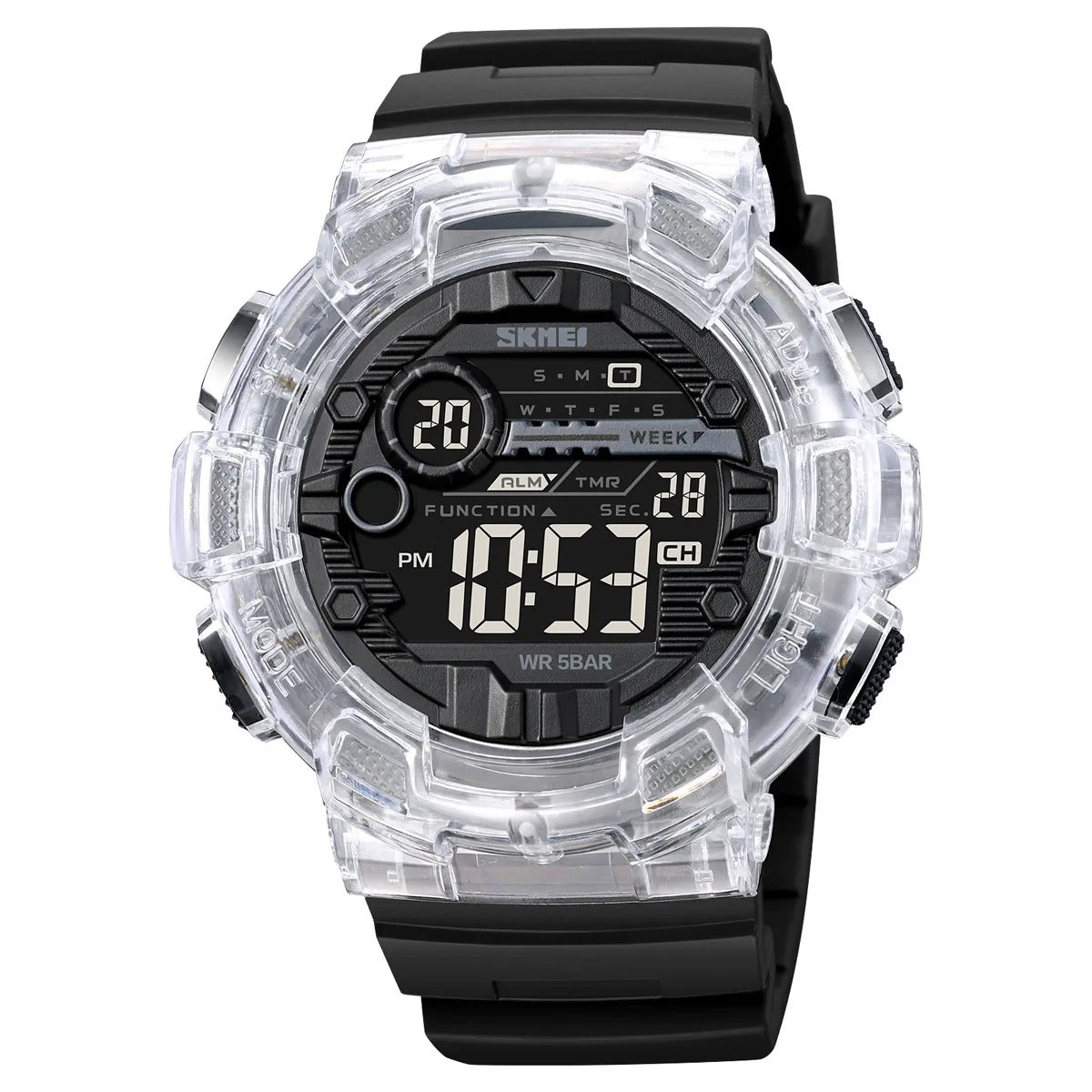 Skmei - 2110 - Advanced Digital Functions Watch - white transparent image 0