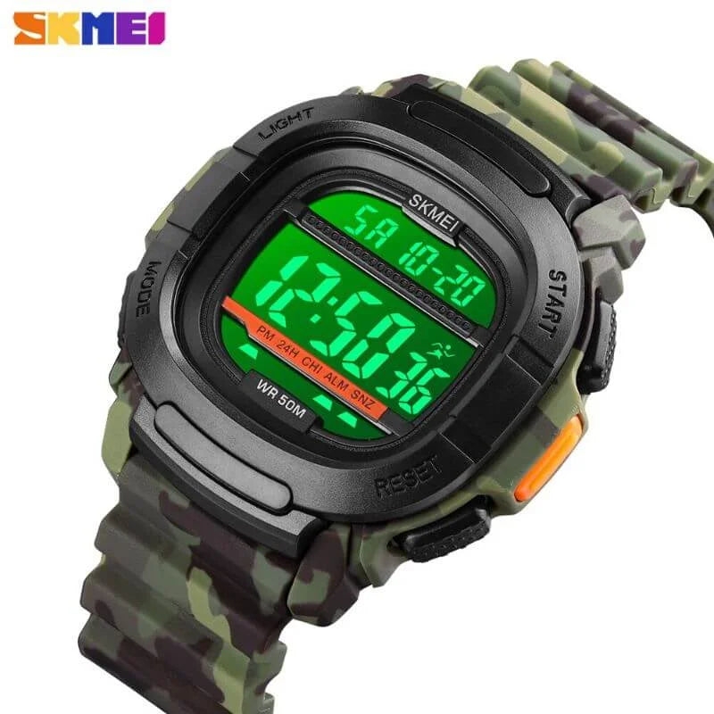 Skmei - 1657 - Sports 50M Waterproof Digital - Army image 3